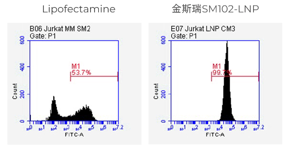 Delivery of eGFP mRNA into Jurkat Cells